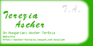 terezia ascher business card